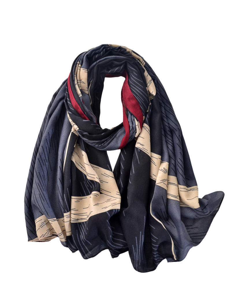 Hijab Premium | Imprimé Bleu de nuit