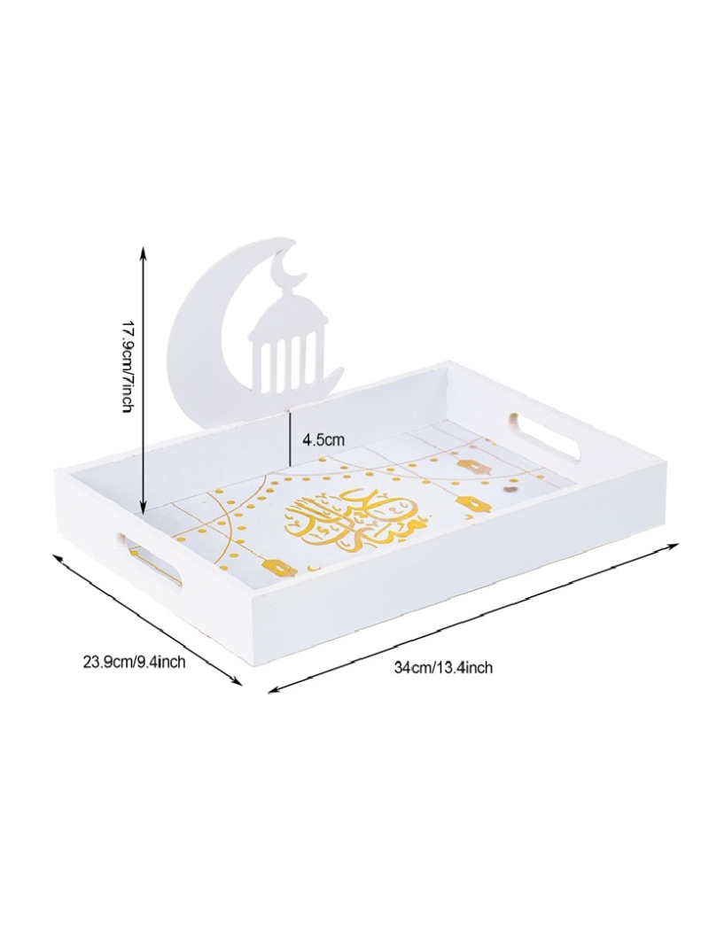 Plateau Eid Mubarack Blanc
