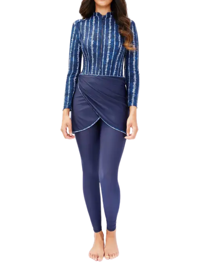 Burkini Kenza Bleu rayé