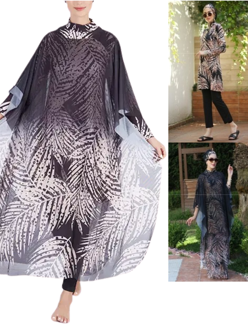 Burkini Bella Noir-Rose + Tunique