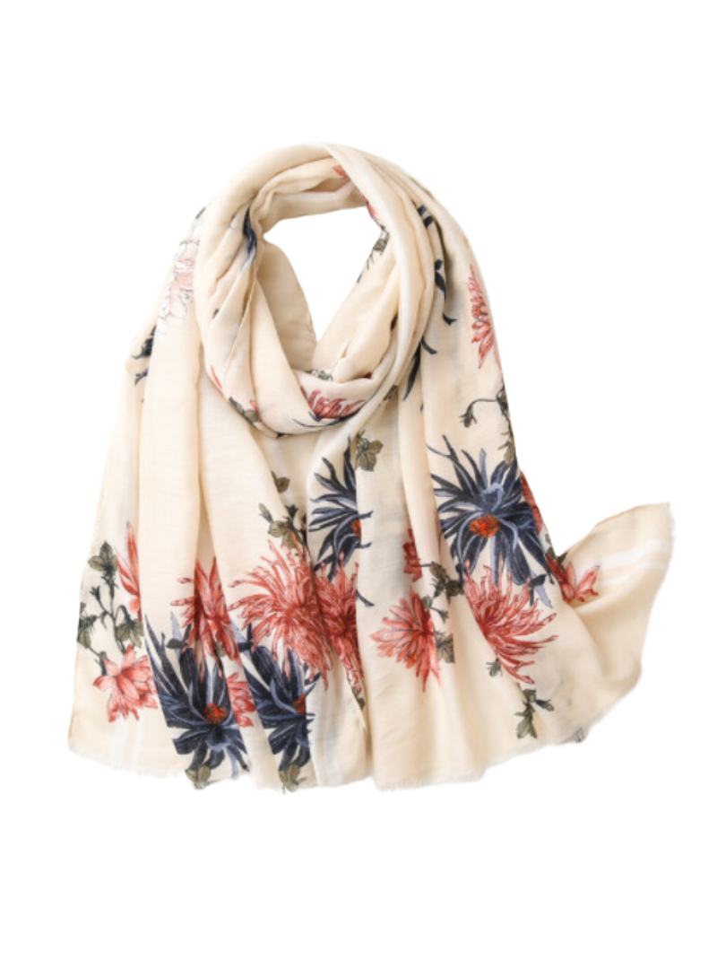 Hijab Standard | Beige fleurette