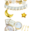 Vaisselle Jetable (10 pers.) | Eid Mubarack Gold (+ Ballons)