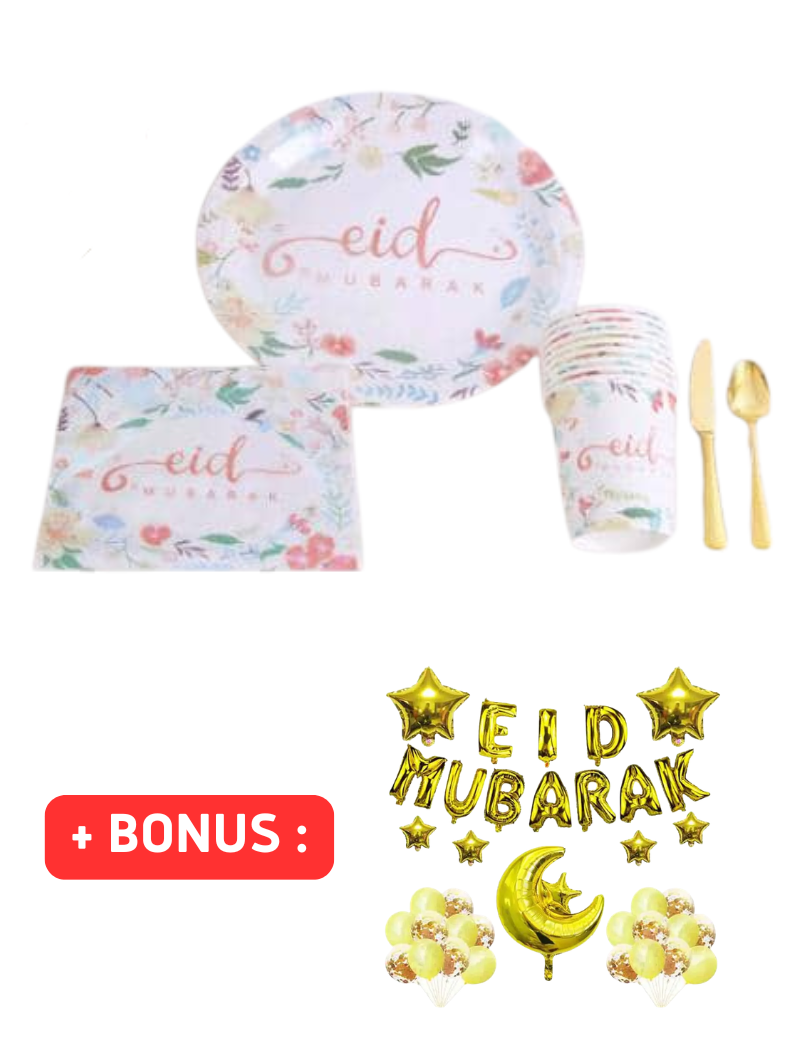 Vaisselle Jetable (10 pers.) | Eid Floral