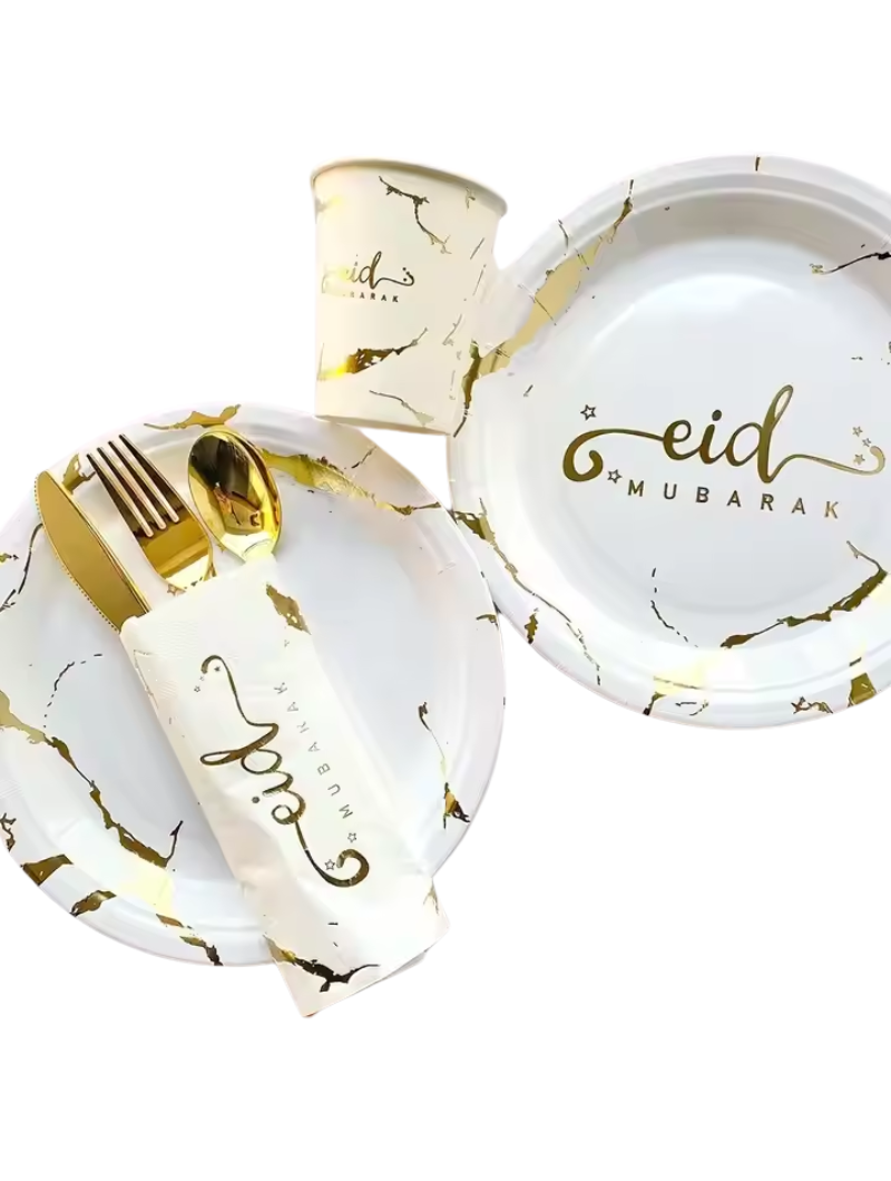 Vaisselle Jetable (10 pers.) | Eid Marbré