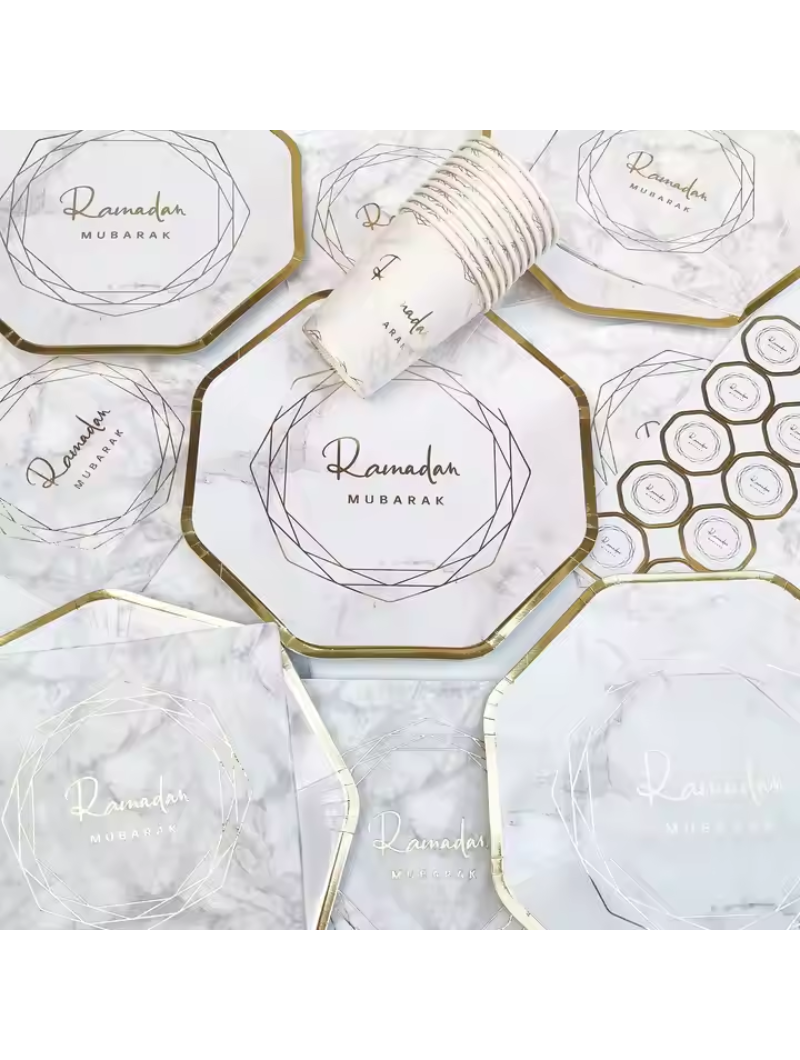 Vaisselle Jetable (10 pers.) | Ramadan Marbré