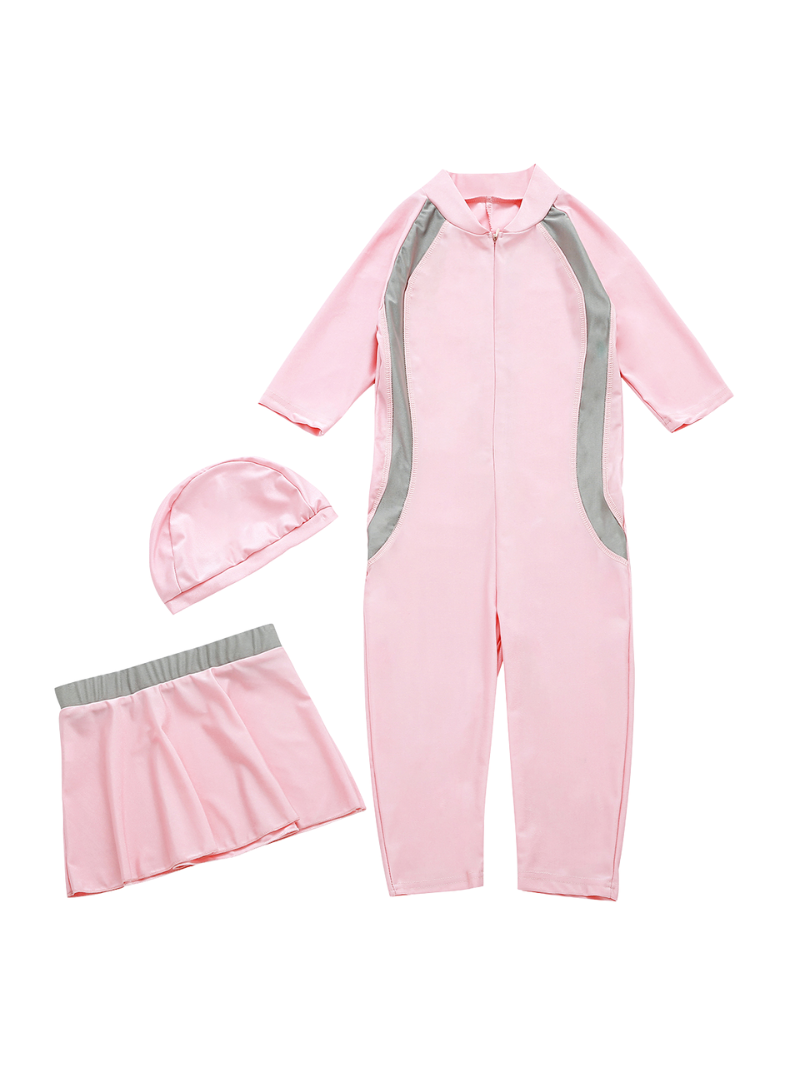 Burkini enfant - Rose claire