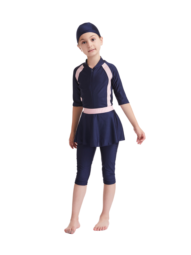 Burkini enfant - Bleu Rose