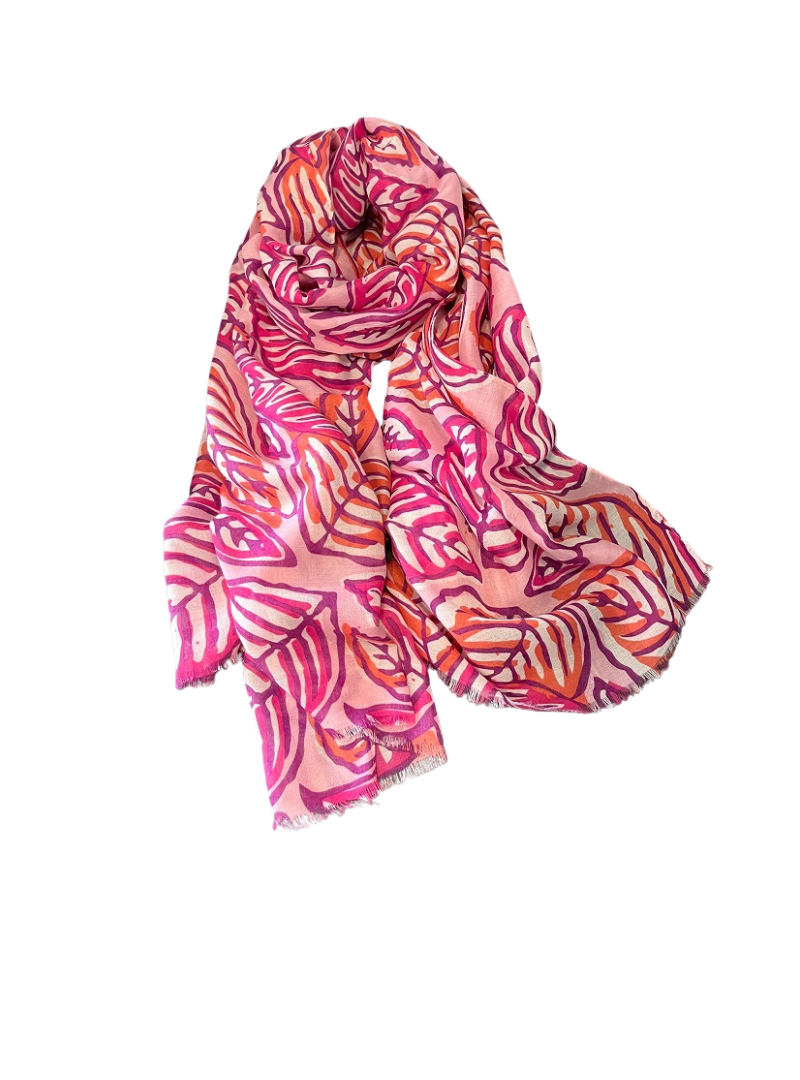 Hijab standard | feuillage coloré rose