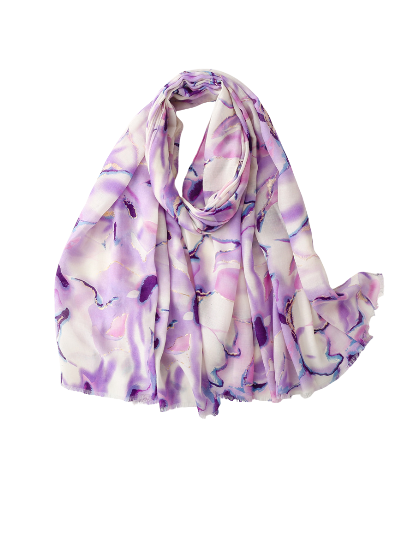 Hijab premium | marbré violet