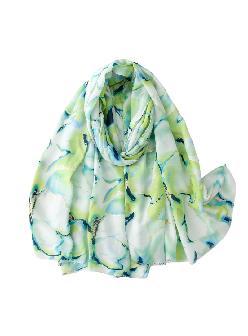 Hijab premium | marbré vert