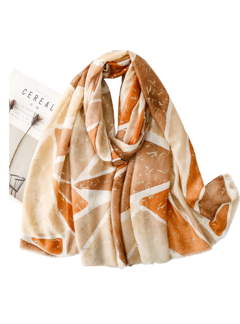 Hijab premium | motif triangle beige