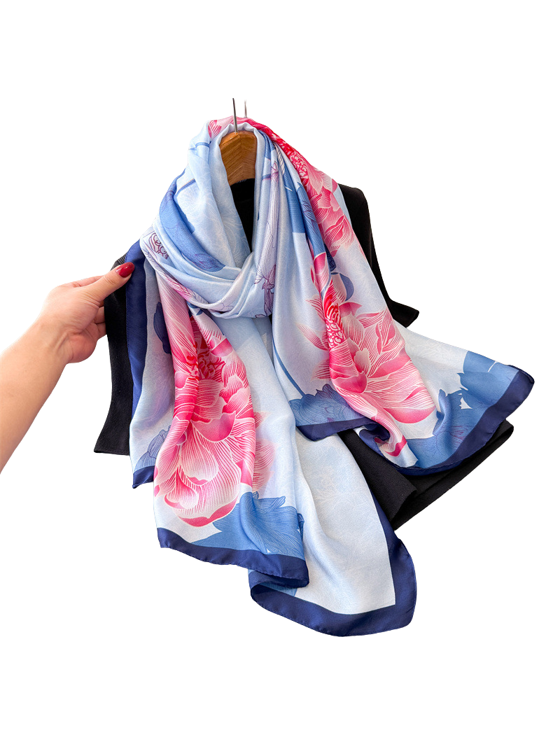 Hijab soyeux | Ciel floral