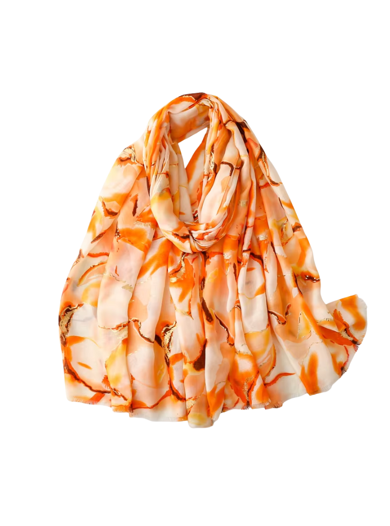 Hijab premium | marbré orange
