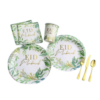 Vaisselle Jetable (10 pers.) | Feuillage vert Eid Mubarak