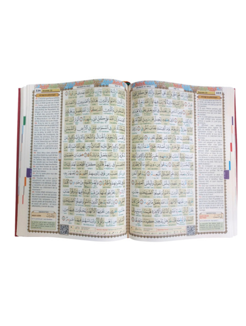 Coran arabe/français/phonétique + Tajwid + Code QR